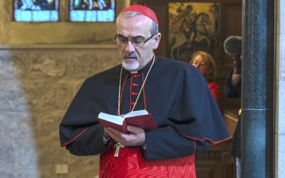 Cardinale Pierbattista Pizzaballa durante la visita a Gaza